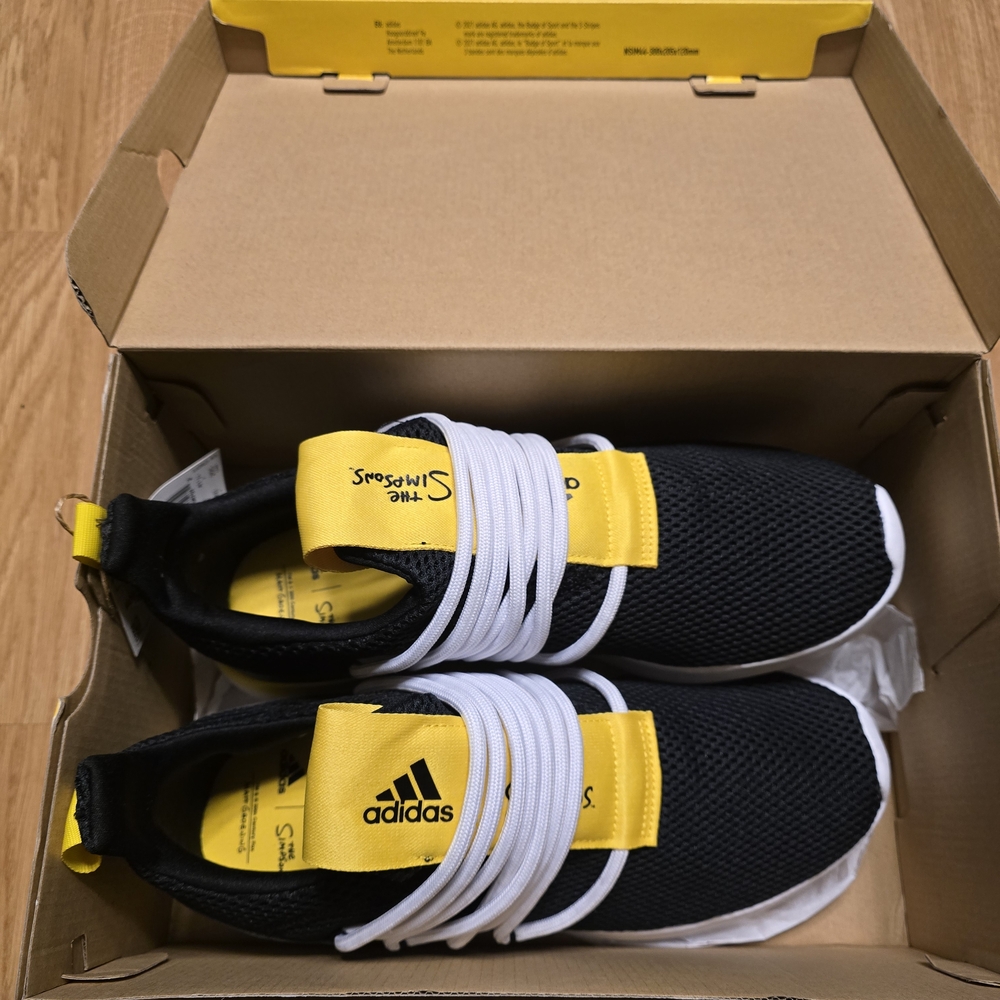 Adidas Black and Yellow Sneakers. The Simpsons. Men. Size 8. New